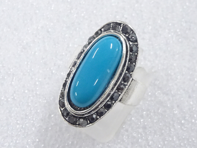 JAPANESE KIMONO / ANTIQUE COLORED STONE RING (SIZE 13)